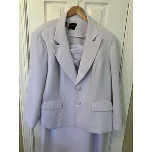 Giovanna Women's  Classic White Blazer and Skirt Suit Sz 20W Church Lady/Party